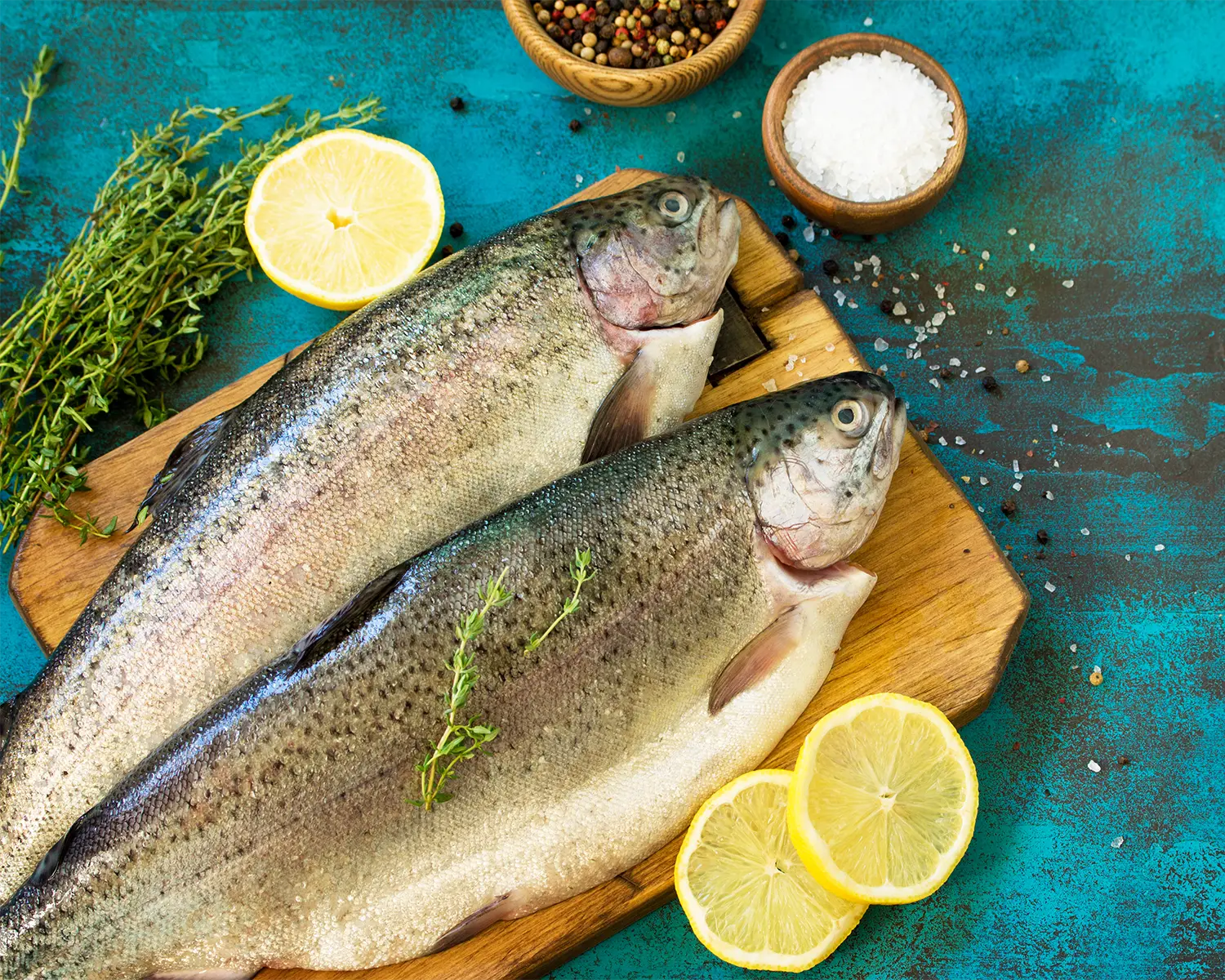 Fresh fish prepared with herbs and lemon